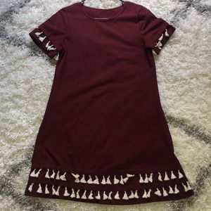 Maroon tassel tunic/t-shirt dress!